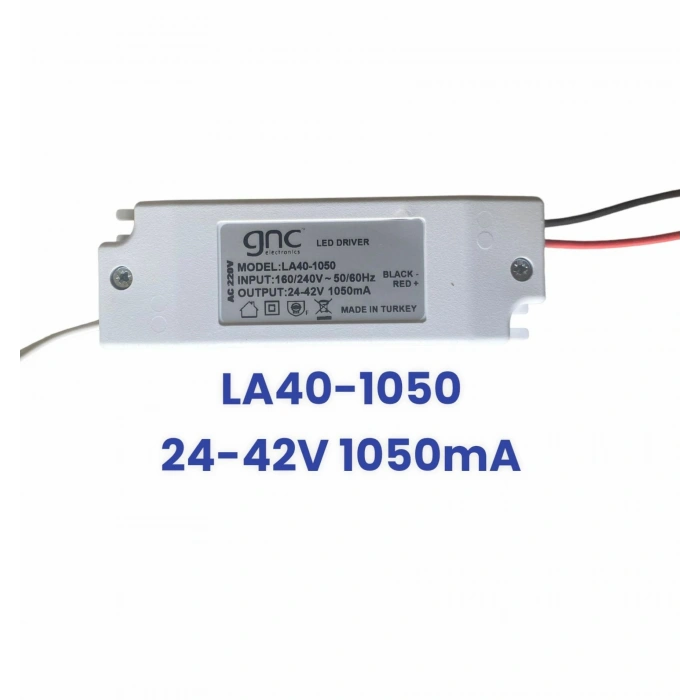 LA40-1050 Sabit Akım 40W 1050mA Led Sürücü