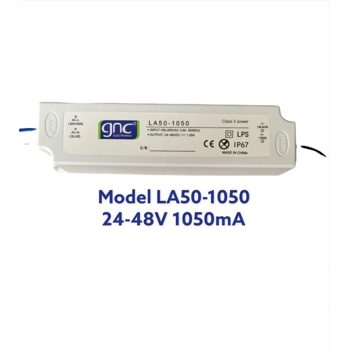 LA50-1050 Sabit Akım 50W 1050mA LED Sürücüsü