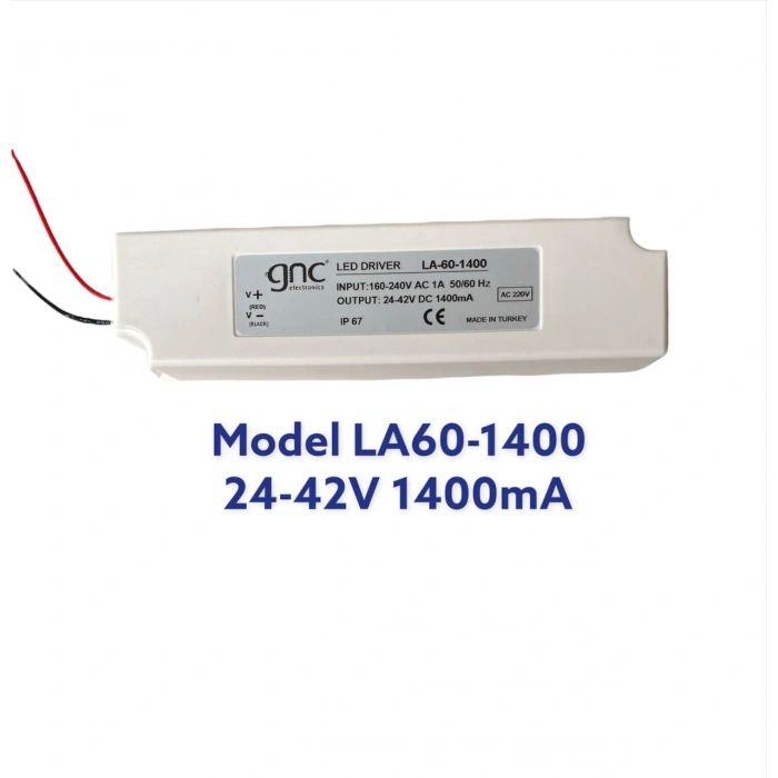 LA60-1400 Sabit Akım 60W 1400mA LED Sürücüsü