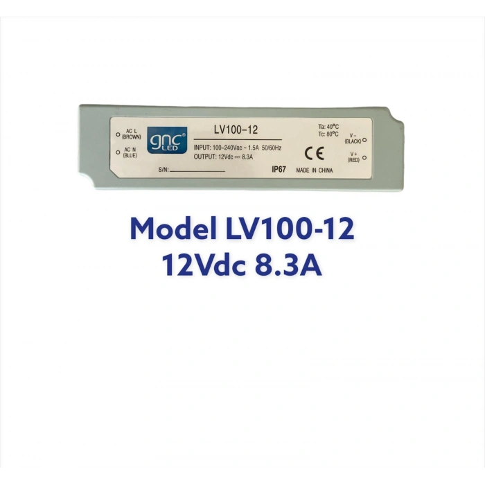 LV100-12 Sabit Voltaj 12V 100W LED Güç Kaynağı