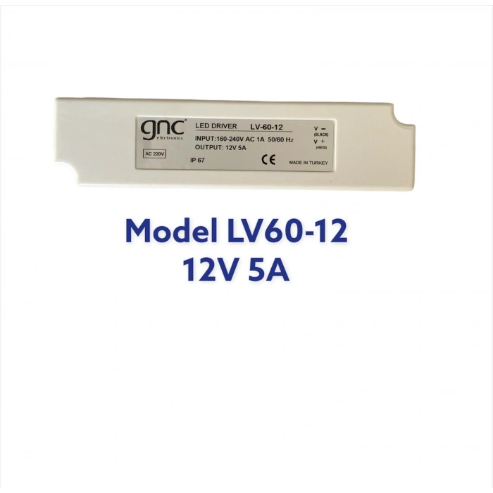 LV60-12 Sabit Voltaj 12V, 60W Led Güç Kaynağı