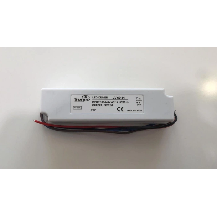 LV60-24 Sabit Voltaj 24V, 60W Led Güç Kaynağı