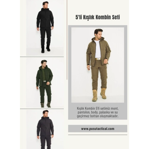 5’li Kışlık Kombin Botlu