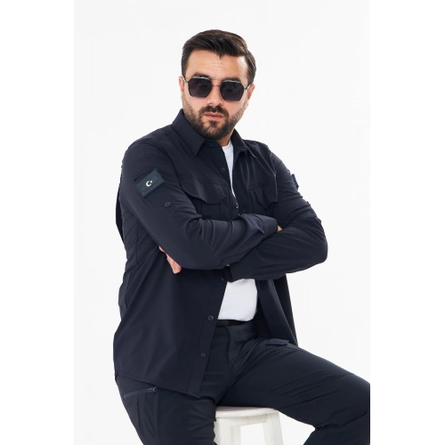 Battal Taktikal Pençli Lacivert Gömlek