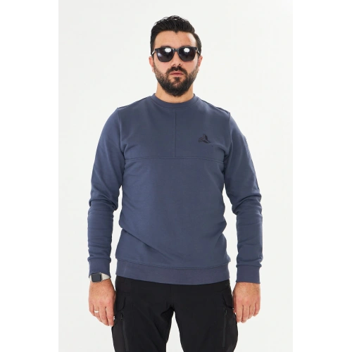 Bisiklet yaka %100 Pamuk Sweat Füme