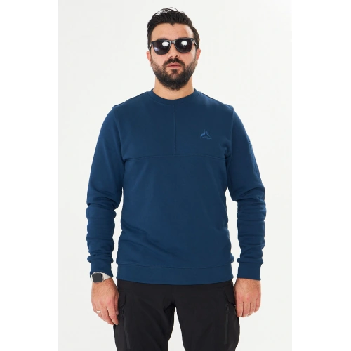 Bisiklet Yaka %100 Pamuk Sweat İndigo