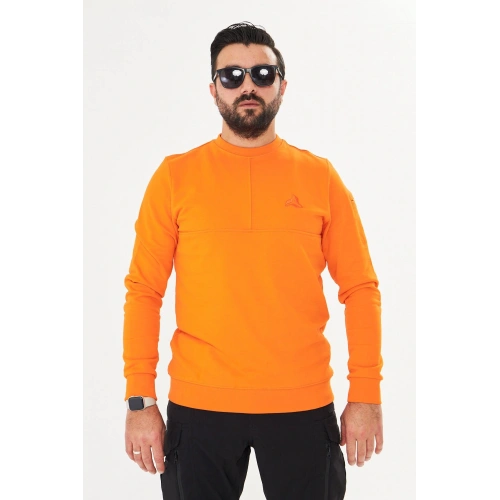 Bisiklet yaka %100 Pamuk Sweat Oranj