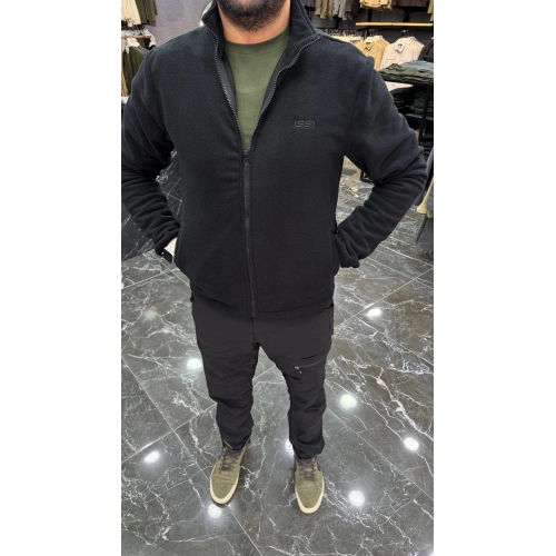 DÜZ POLAR HIRKA SİYAH