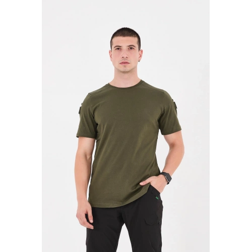 Haki Bisiklet Yaka Taktikal T-shirt