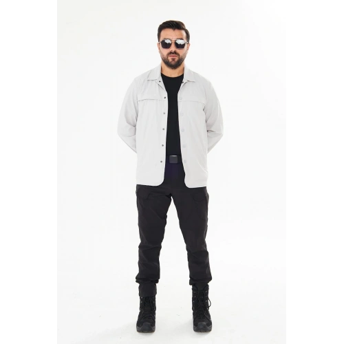 İssi İçi Astarlı Çıtlıçıtlı Gömlek A.Gri