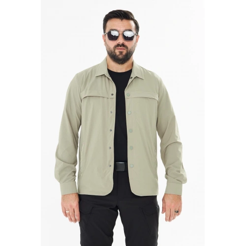 İssi İçi Astarlı Çıtlıçıtlı Gömlek Çöl