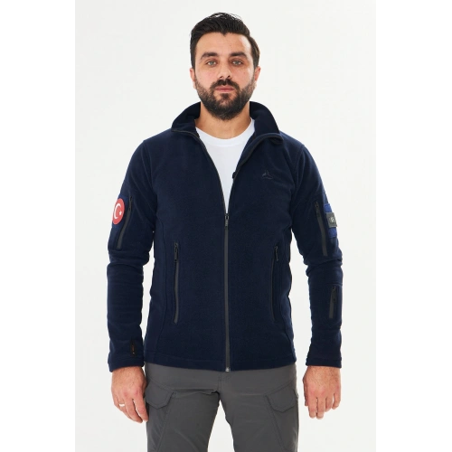 Tactical Outdoor Taktik Hırka Dik Yaka Polar Fermuarlı Polar Lacivert