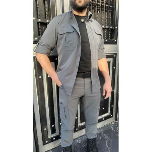 Taktikal Düz 4lü Antrasit Kombin