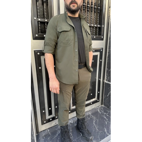 Taktikal Düz 4lü Haki Kombin