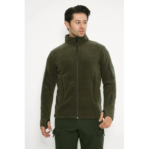 Tactical Outdoor Taktik Hırka Dik Yaka Polar Fermuarlı Polar Haki