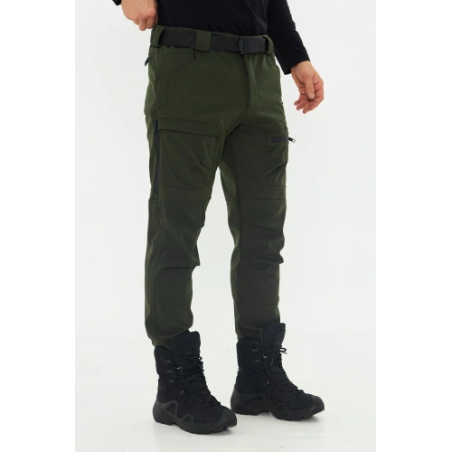 504 Taktikal Havalandırmalı Kışlık Softshel İçi Polarlı Haki Pantolon