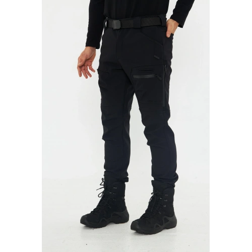 504 Taktikal Havalandırmalı Kışlık Softshel İçi Polarlı Siyah Pantolon