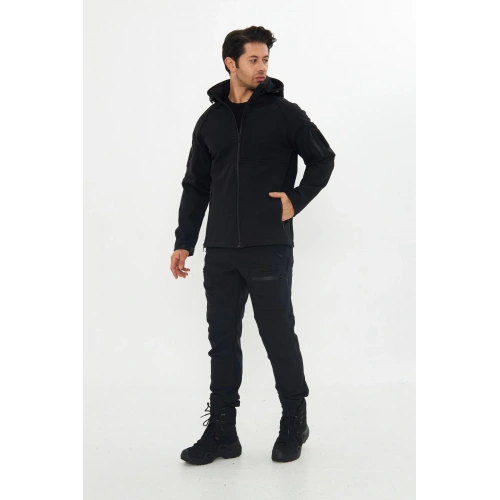 Kışlık 504 softshel alt üst takım siyah