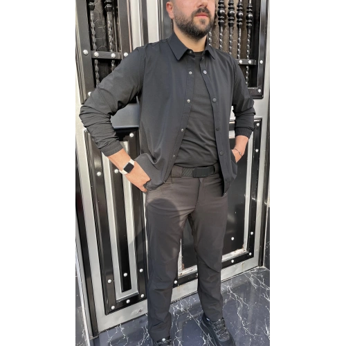 4 lü Mevsimlik Gömlek(ceket) Kombin - Siyah