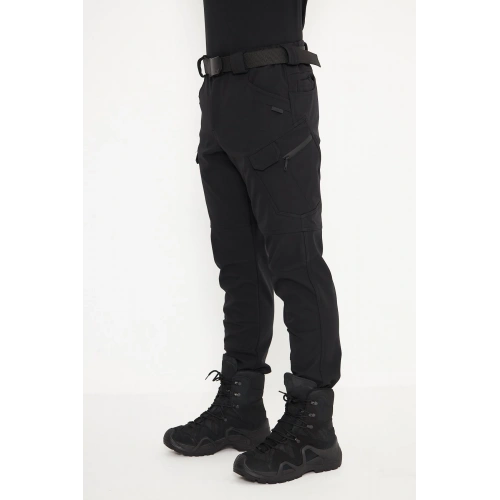 500 Taktikal Kışlık Softshel İçi Polarlı Siyah Pantolon