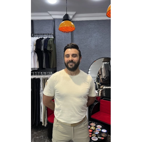 Tereyağı Bisiklet Yaka T-Shirt