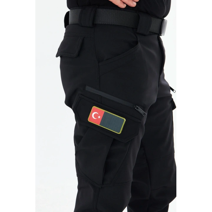 508 Kışlık Softshel İçi Polarlı Siyah Pantolon