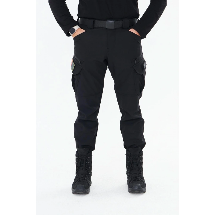 508 Kışlık Softshel İçi Polarlı Siyah Pantolon