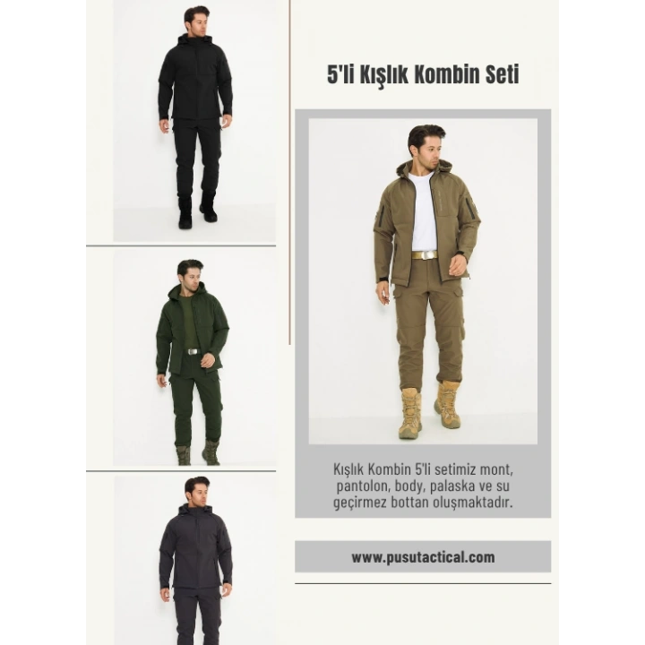 5’li Kışlık Kombin Botlu