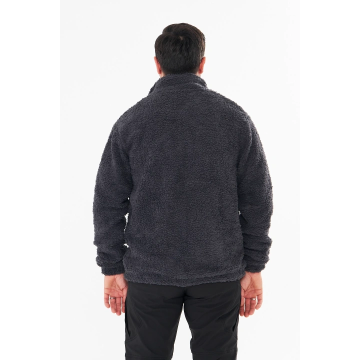 İSSİ İçi Astarlı Antrasit Peluş Hırka