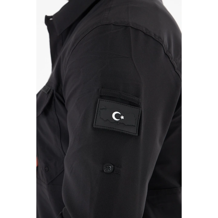 Battal Taktikal Pençli Siyah Gömlek