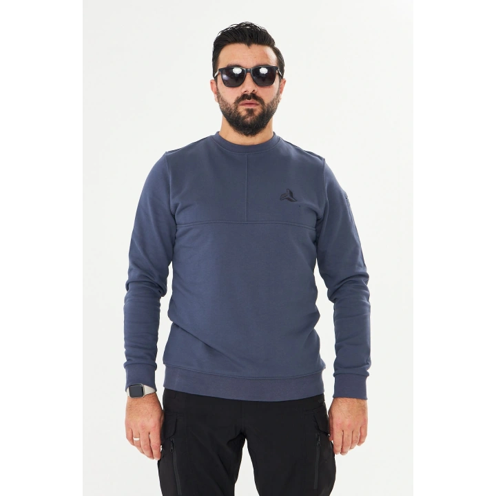 Bisiklet yaka %100 Pamuk Sweat Füme