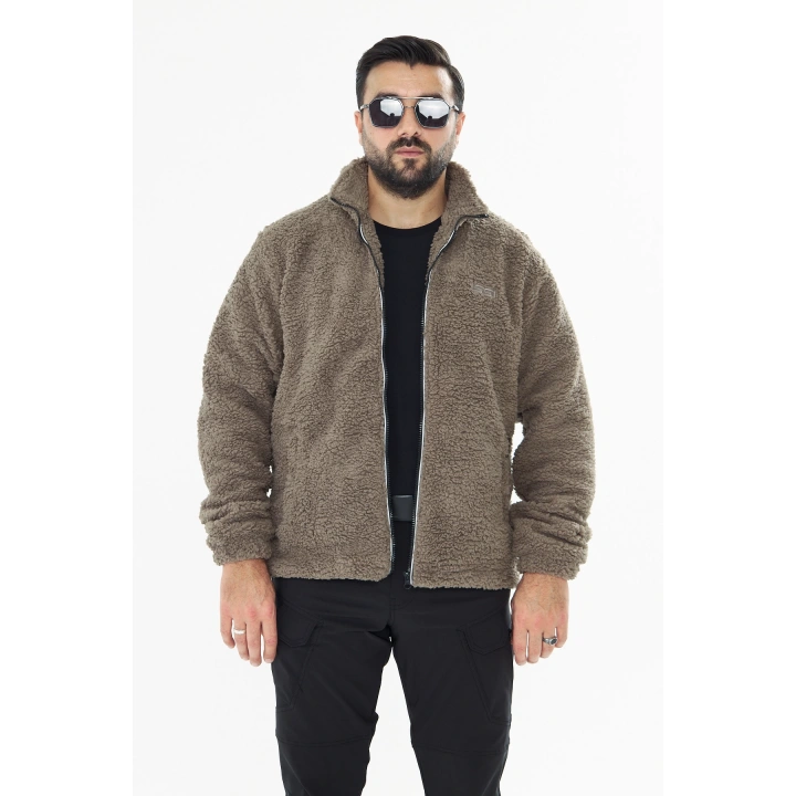 İSSİ İçi Astarlı Çöl Peluş Hırka