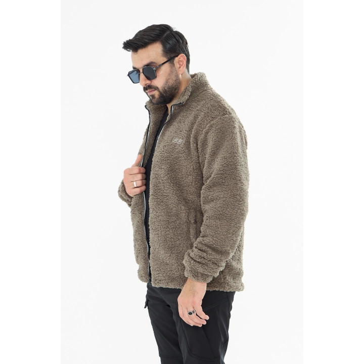 İSSİ İçi Astarlı Çöl Peluş Hırka