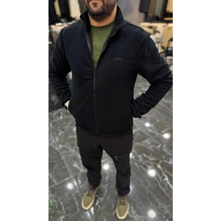 DÜZ POLAR HIRKA SİYAH