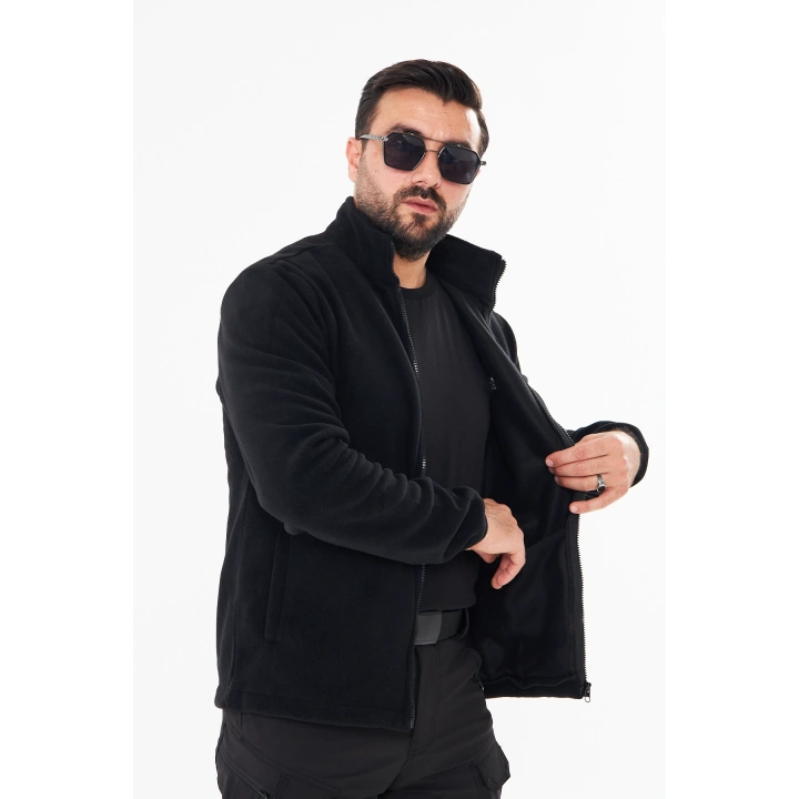 DÜZ POLAR HIRKA SİYAH