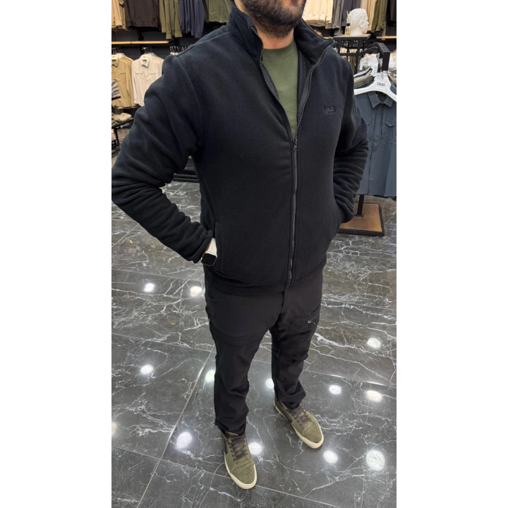 DÜZ POLAR HIRKA SİYAH