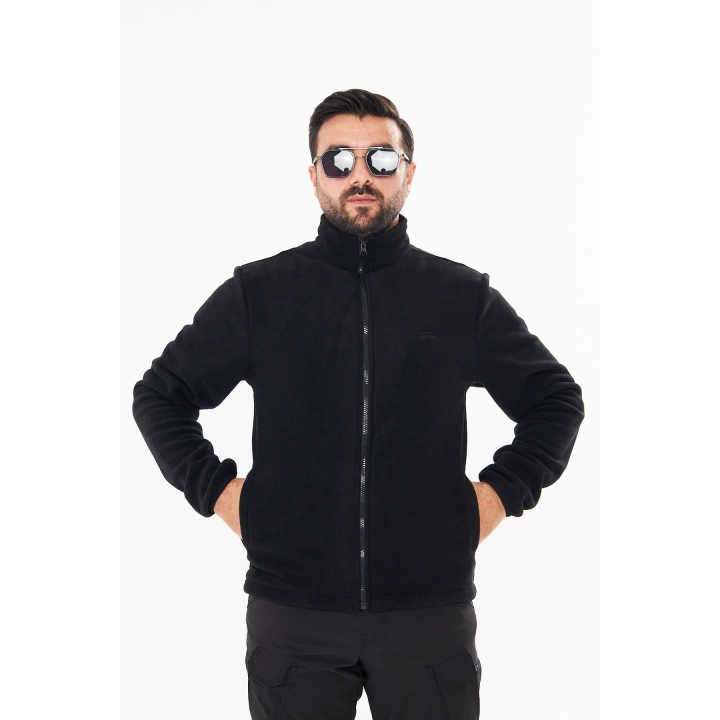 DÜZ POLAR HIRKA SİYAH