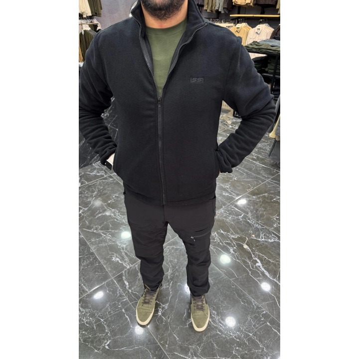 DÜZ POLAR HIRKA SİYAH