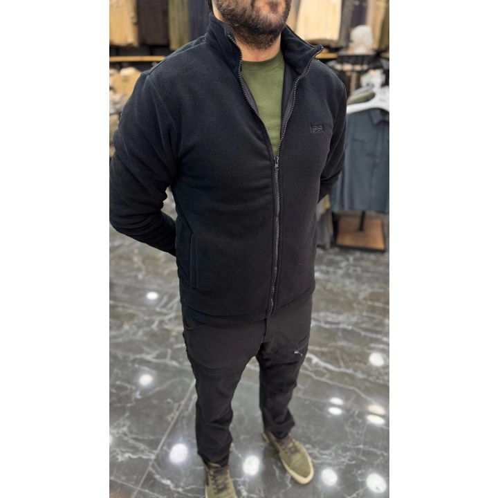 DÜZ POLAR HIRKA SİYAH