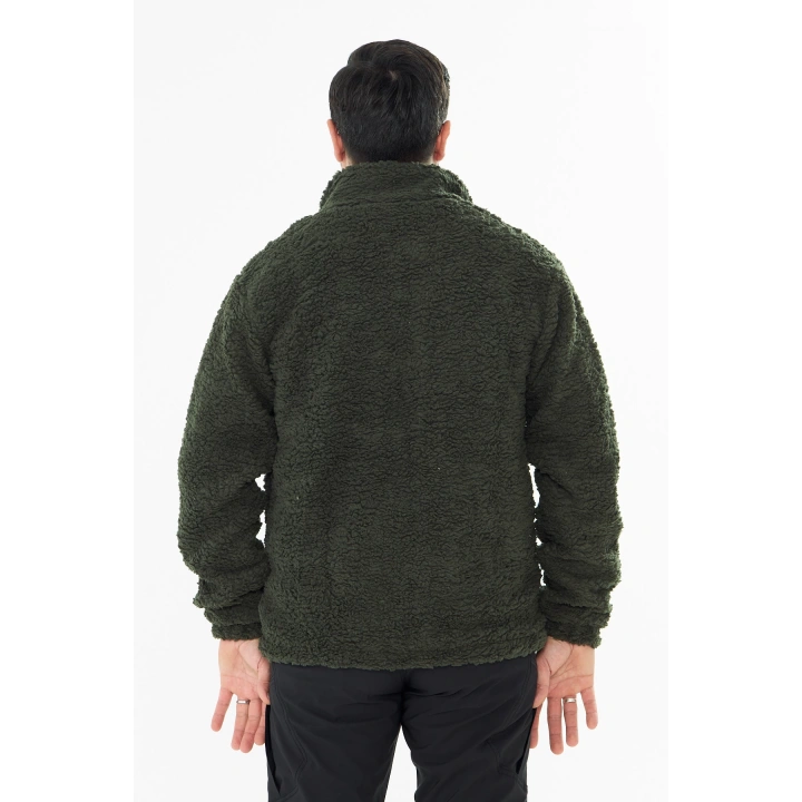 İSSİ İçi Astarlı Haki Peluş Hırka