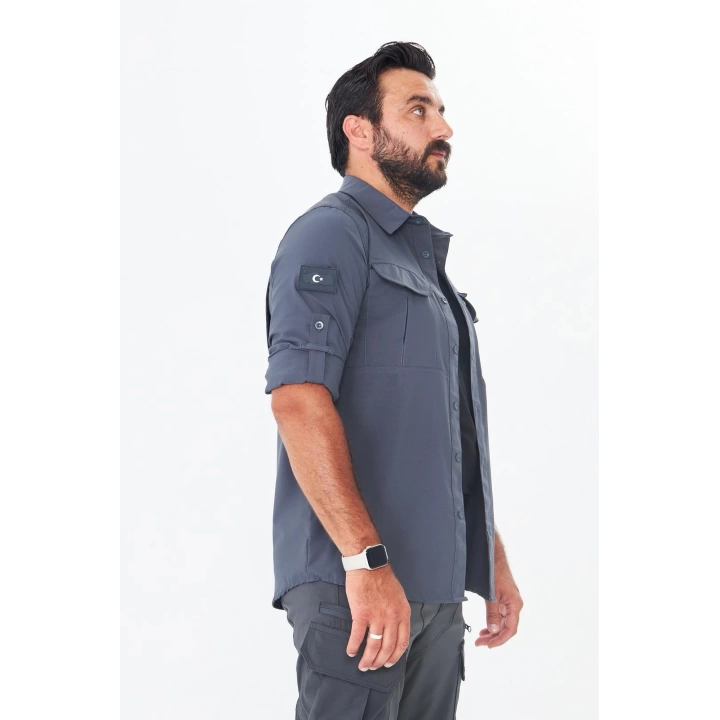 İssi 706 Taktik Tek Bayrak Pençli Antrasit Gömlek