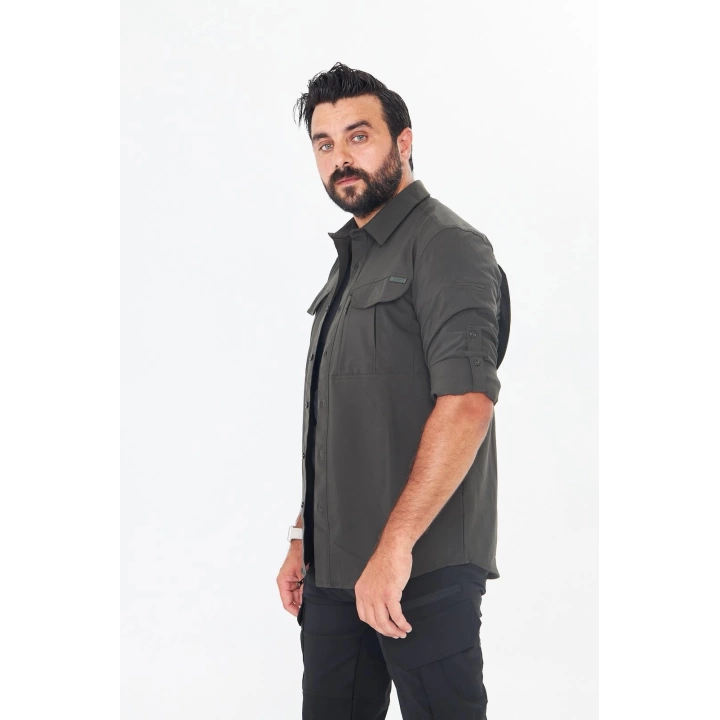 İssi 706 Taktik Tek Bayrak Pençli Haki Gömlek