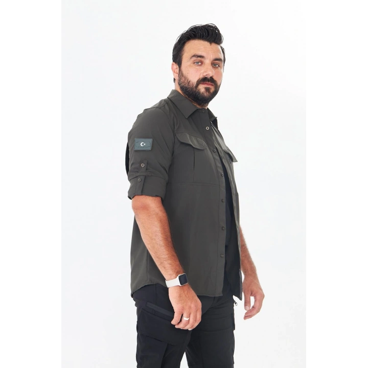 İssi 706 Taktik Tek Bayrak Pençli Haki Gömlek