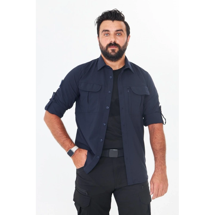 İssi 706 Taktik Tek Bayrak Pençli Lacivert Gömlek