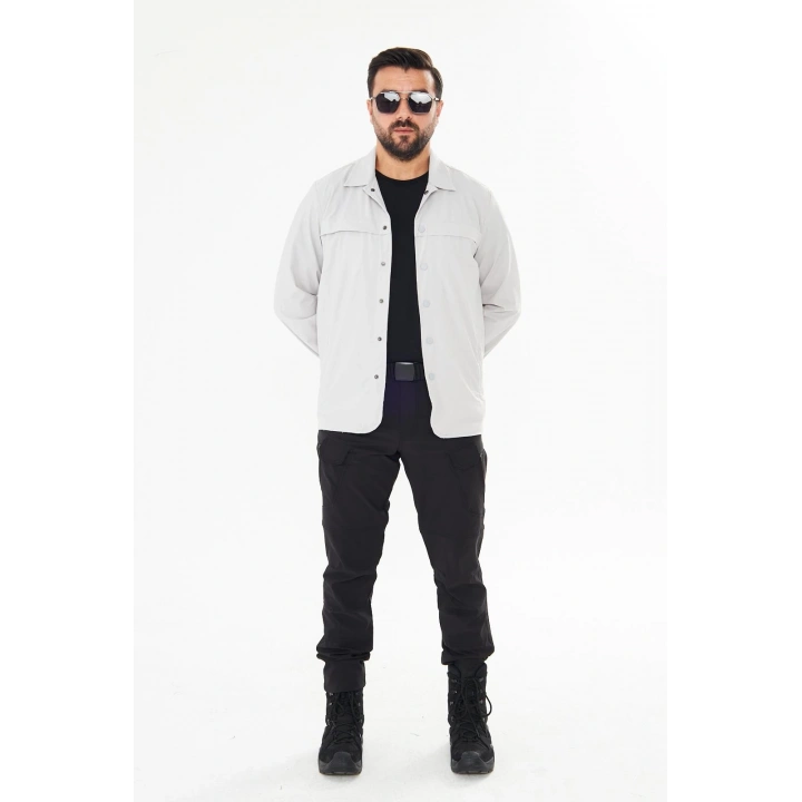 İssi İçi Astarlı Çıtlıçıtlı Gömlek A.Gri