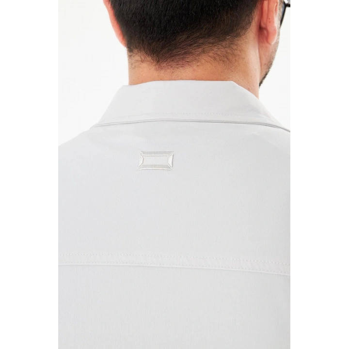 İssi İçi Astarlı Çıtlıçıtlı Gömlek A.Gri