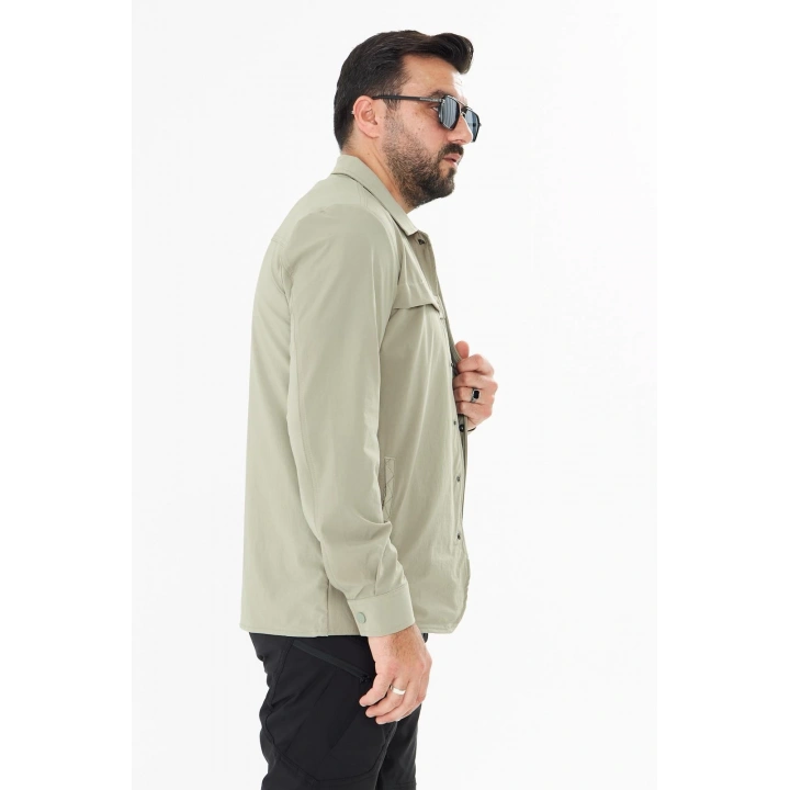 İssi İçi Astarlı Çıtlıçıtlı Gömlek Çöl