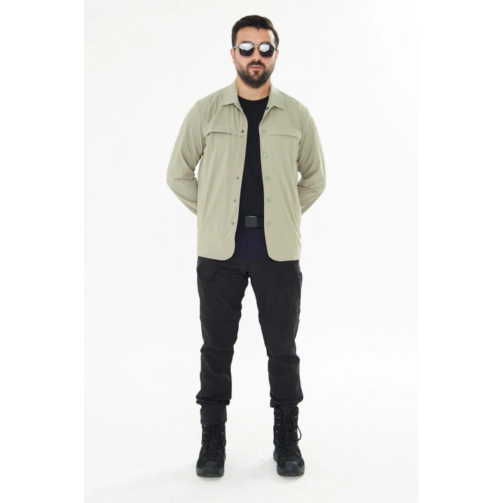 İssi İçi Astarlı Çıtlıçıtlı Gömlek Çöl