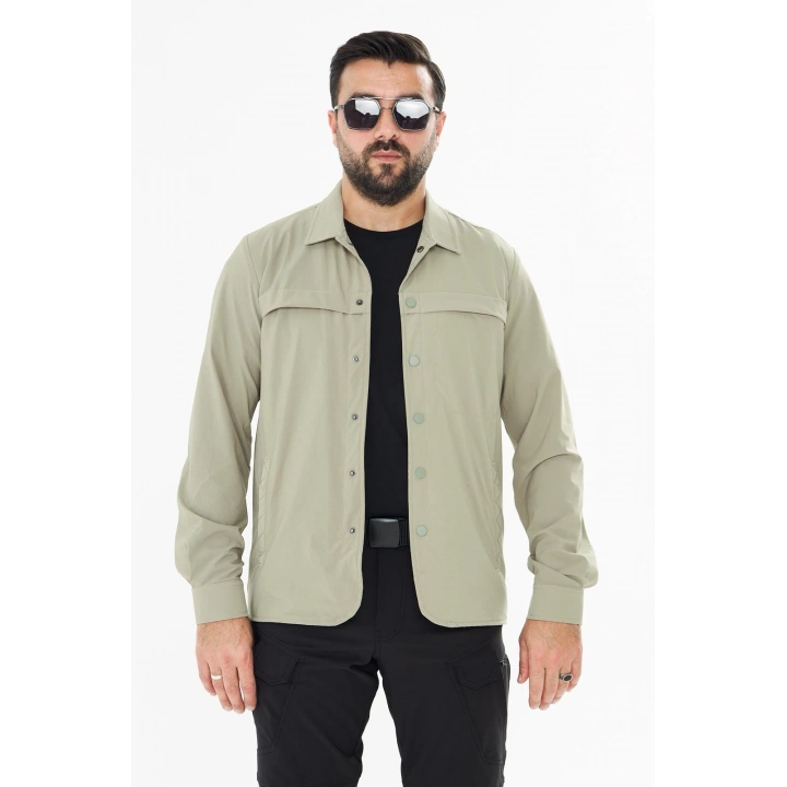 İssi İçi Astarlı Çıtlıçıtlı Gömlek Çöl