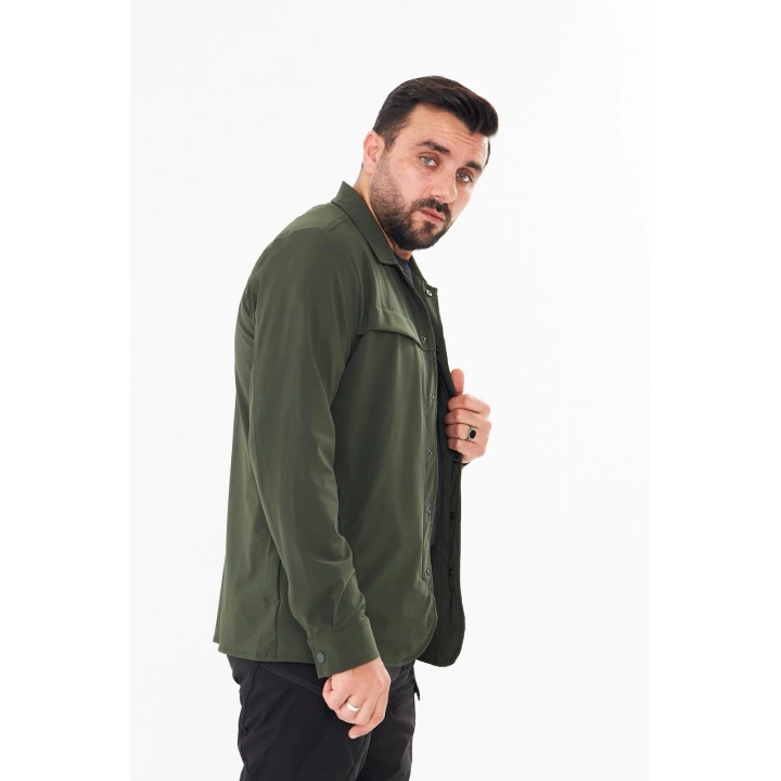 İssi İçi Astarlı Çıtlıçıtlı Gömlek Haki